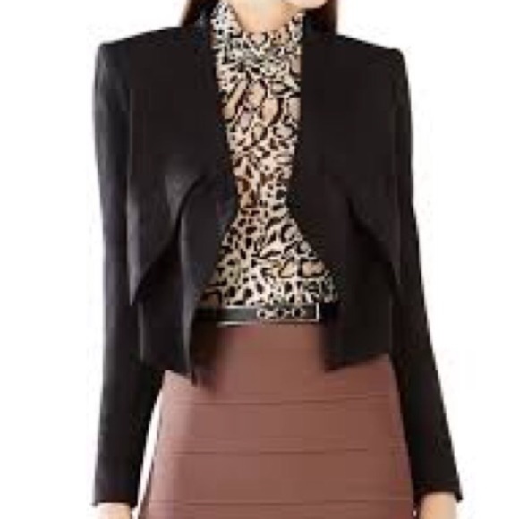 BCBGMaxAzria Jackets & Blazers - Bcbg black Suede crop top blazer